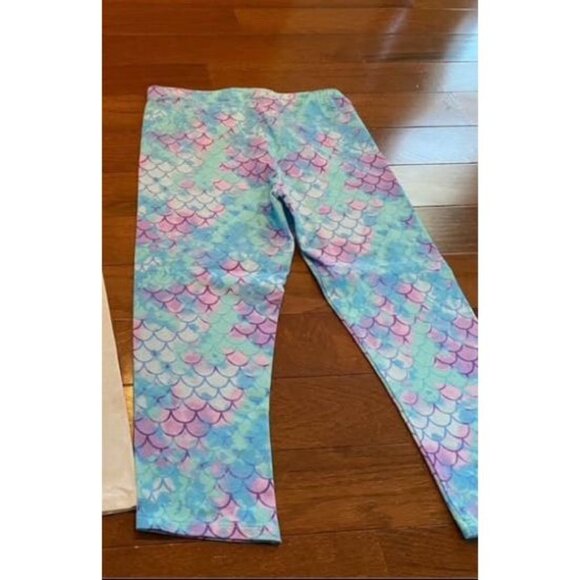 Girls Mermaid Capri Leggings Size 14/16 - Picture 3 of 3